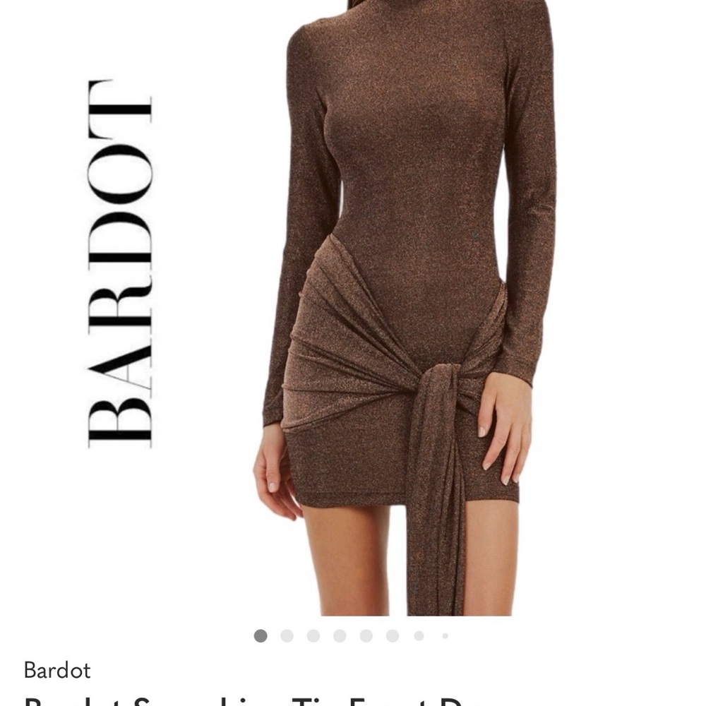 Bardot Brown Long Sleeve Dress
